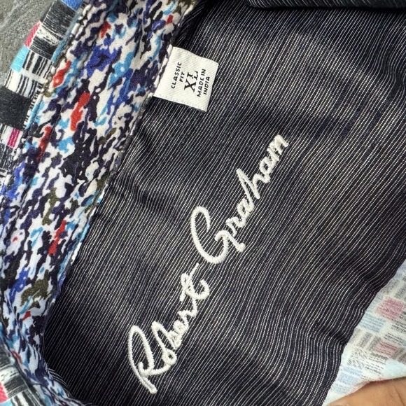 Robert Graham Shirt Mens XL Abstract Print Long Sleeve Button Up Classic Casual - Picture 5 of 9